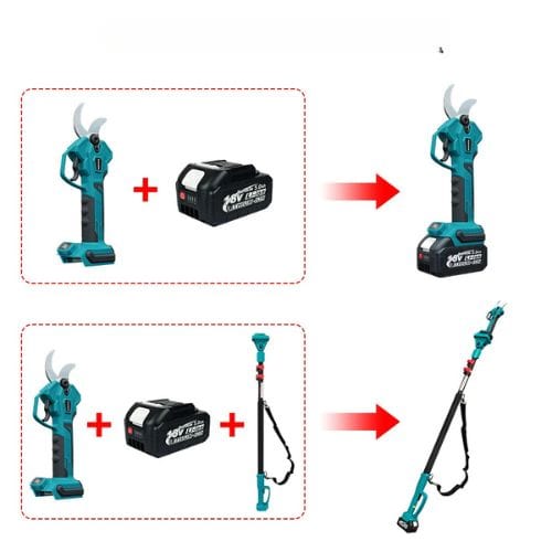 Ensemble tronçonneuse + sécateur électrique télescopique