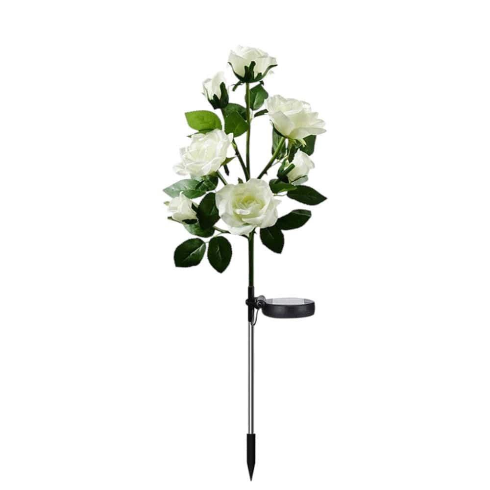 Fleur panneau solaire | Imitation rose Blanc