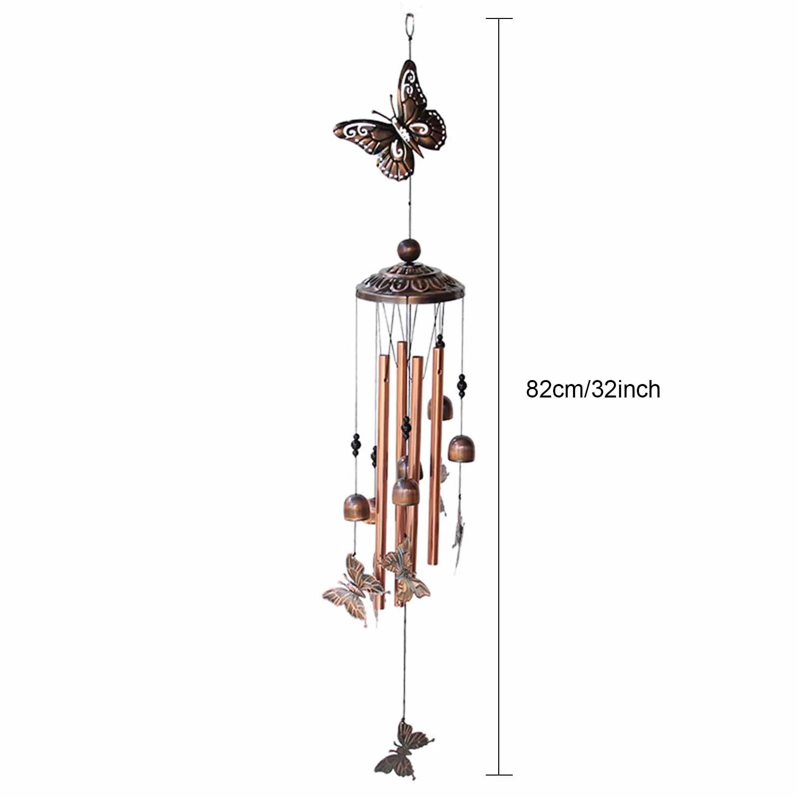 Vintage Metal Wind Chimes Bird Owl Wind Chimes Retro Brass Wind Chimes With S-Shaped Hook Dercoration For Indoor Outdoor Nordic