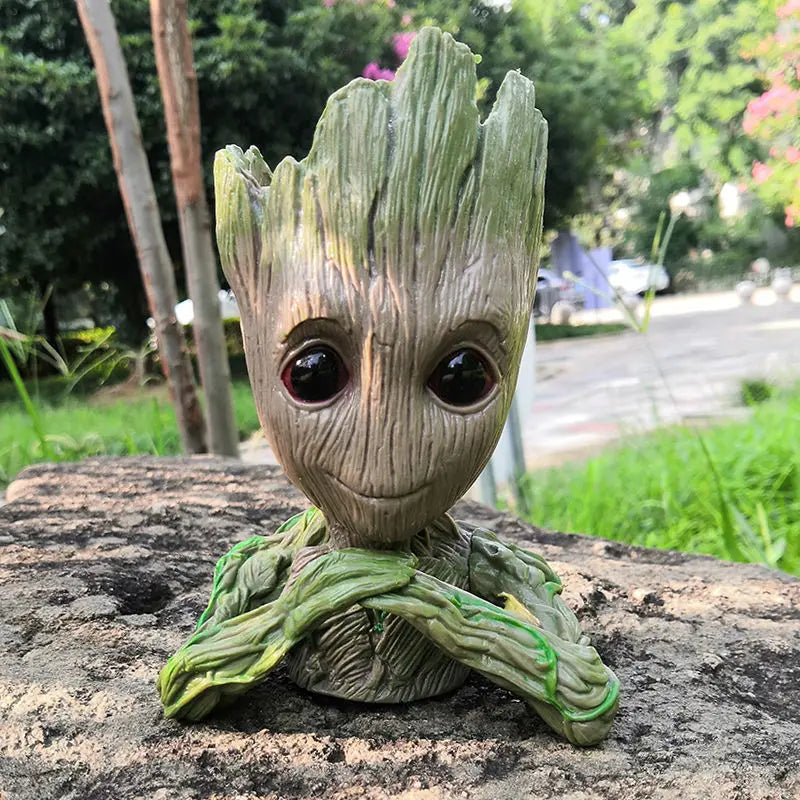 Cartoon Baby Groot Flower Pot Tree Man Planter  Action Figures Model Toy Pen Pot Succulent Bonsai Pots Balcony Home Garden Decor