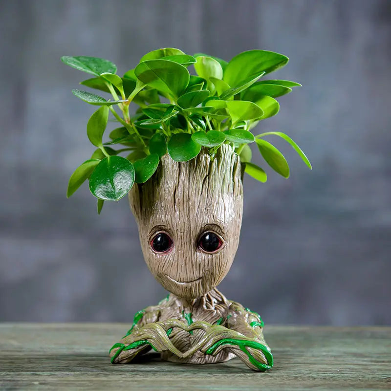 Cartoon Baby Groot Flower Pot Tree Man Planter  Action Figures Model Toy Pen Pot Succulent Bonsai Pots Balcony Home Garden Decor