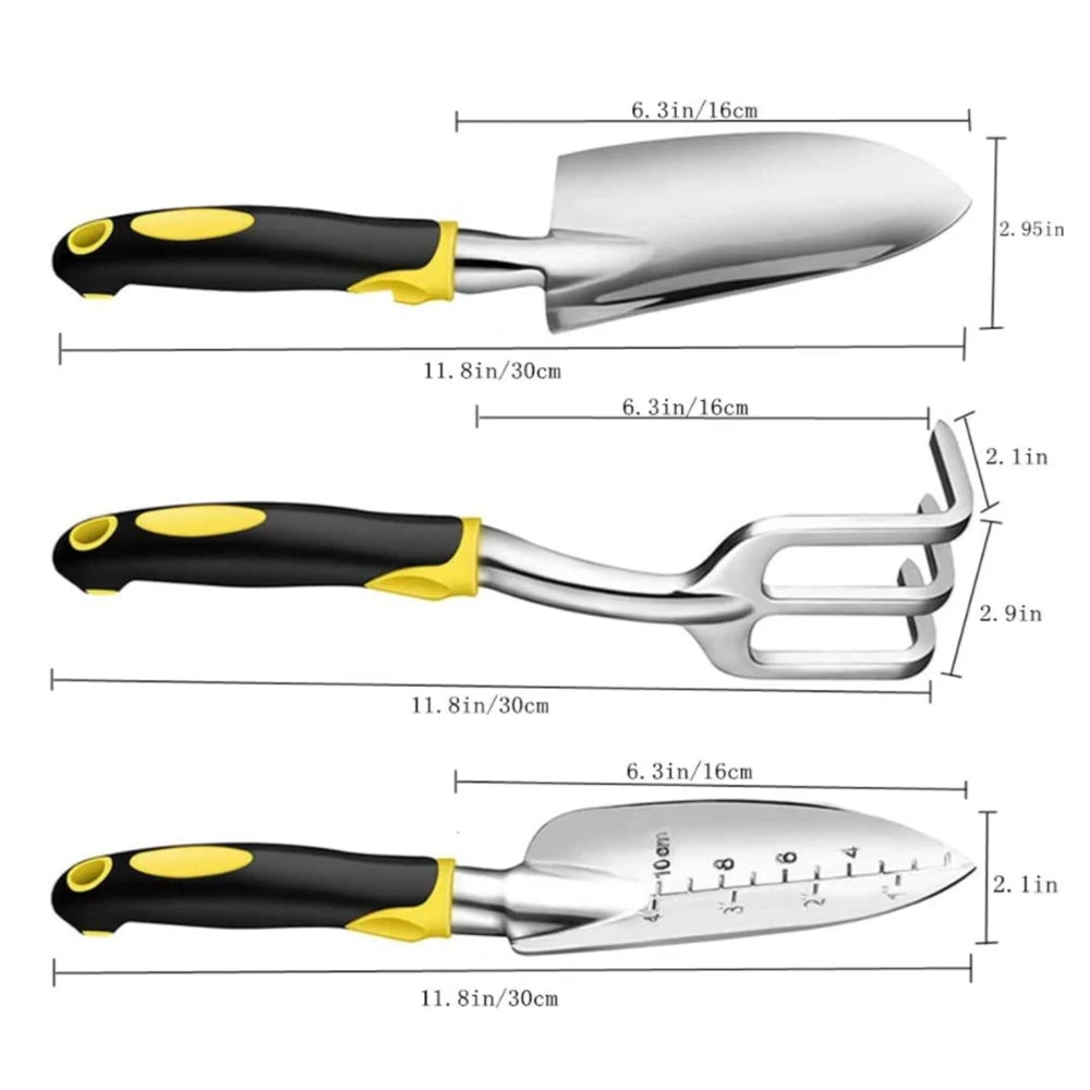 AIVY Garden Tool  Aluminum Gardening Hand Tools - Garden Trowel - Hand Shovel - Tilling Hand Rake