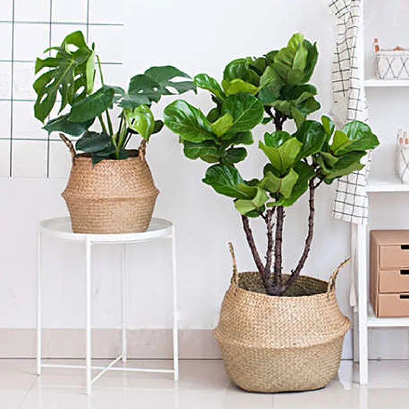 Woven Dirty Storage Seagrass Wickerwork Rattan Hanging Flower Pot Plant Organizer Garden Gadgets Holder Кашпо Для Цветов