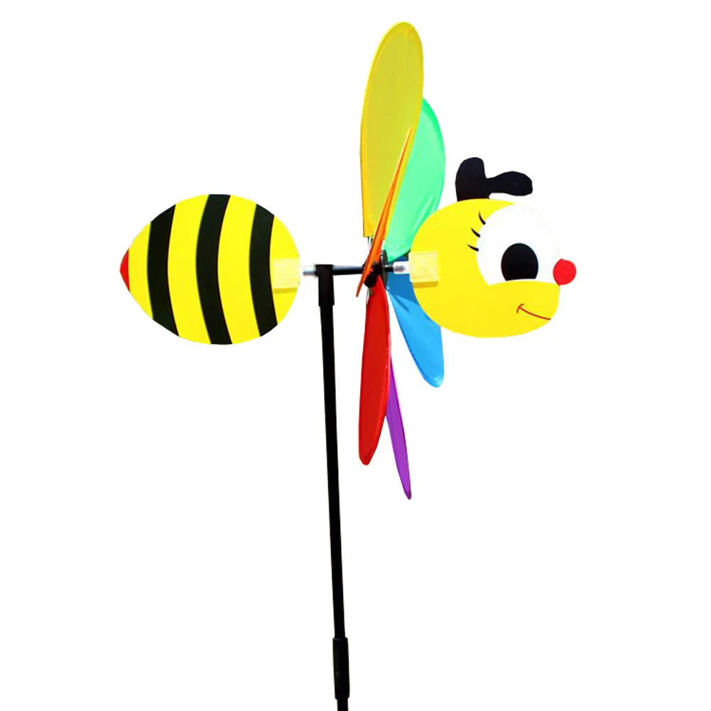 Animal Bee Six Colors Three-dimensional Windmill Cartoon Children Toys Home Garden Decoration Wind Spinner Whirligig Yard Decor