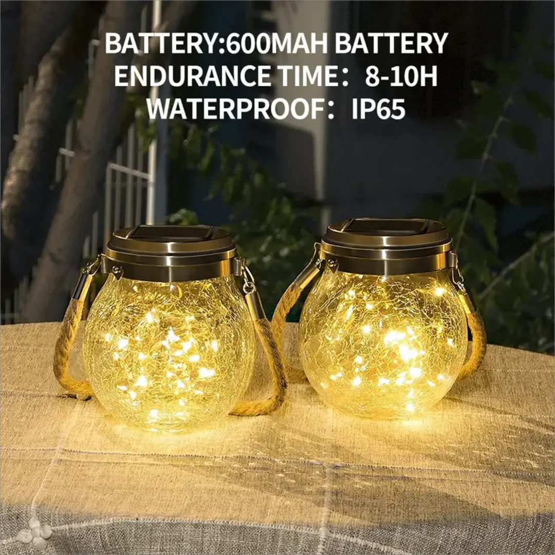 1pc Outdoor solar cracked glass wishing light landscape garden Cracked light waterproof nightlight villa atmosphere lighting