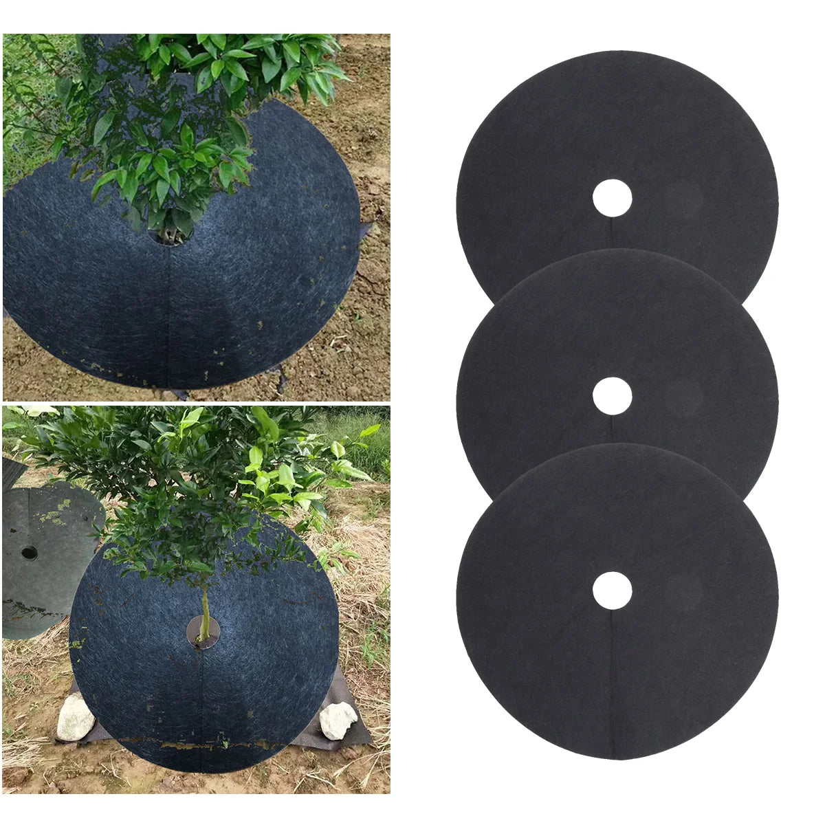 10/20pcs Garden Plants Cover Weeding Cloth Mulch Ring Non Wovens Weed Barrier Biodegradable Weed Control Ground Cover