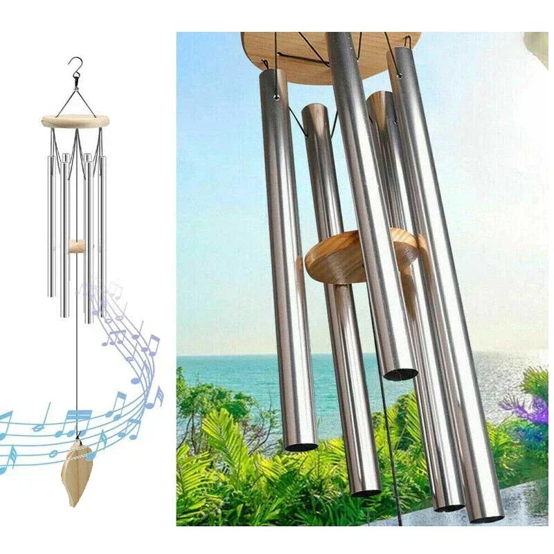 Wooden Retro Wind Chimes Metal Ornaments Outdoor Garden Decoration Gifts Home Creative Ornaments Hanging Wind Chimes