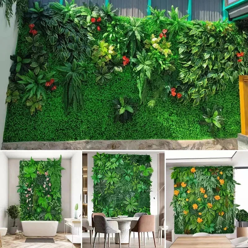 Artificial Plants Grass Wall Panel Boxwood Hedge Greenery UV Protection Green Decor Privacy Fence Backyard Screen Wedding