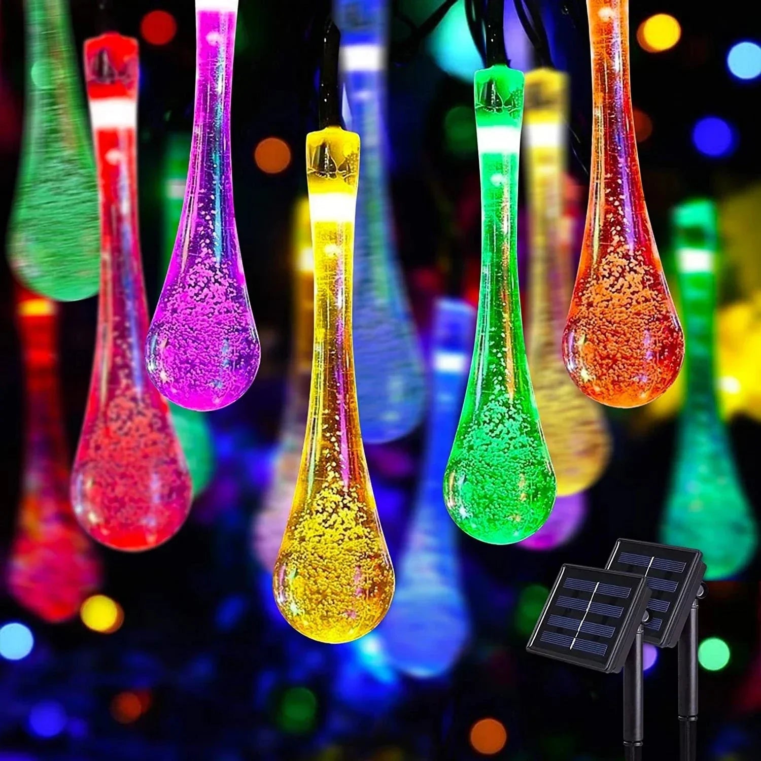 Water droplets Solar String Lights led Waterproof Outdoor Decoration garland Fariy Lights Christmas Wedding party Garden