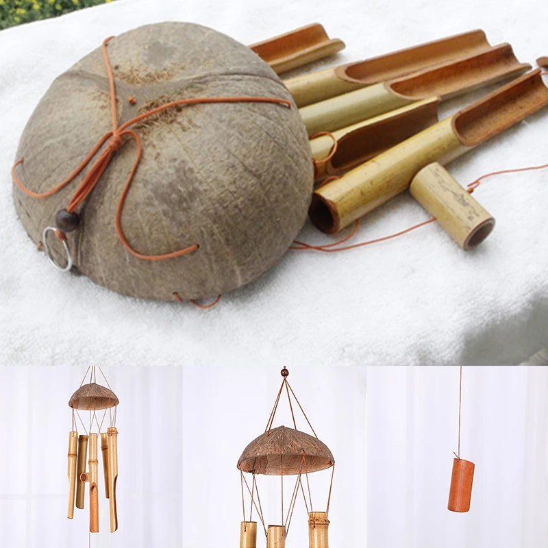 Bamboo Wind Chimes 72cm Windbell Chimes Craft For Outdoor Garden Patio Home Decoration Zen Meditation Vintage Chord Blacony Yard