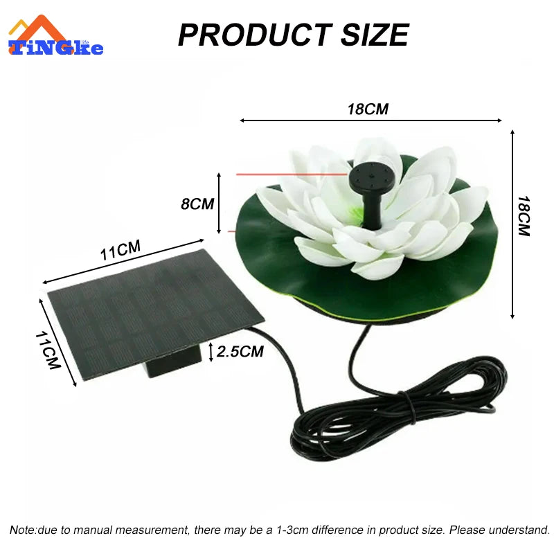 Lotus Shaped Solar Fountain Garden Decoration Outdoor Solar Powered Pump For Bird Bath Pond Garden And Other Place Bird Bath