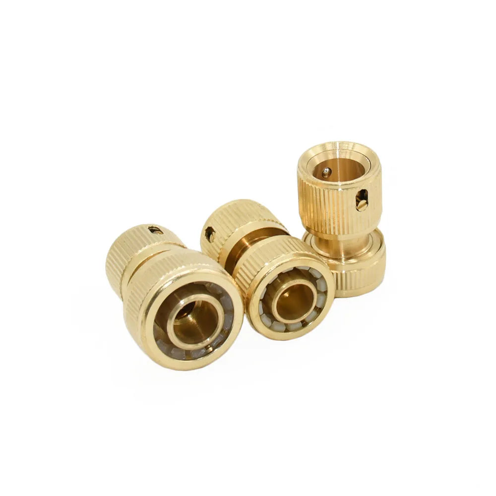 1/2'' 3/4'' 5/8" 1'' Brass Tap Quick Connecter 16mm 20mm Copper Hose Coupling Adapter Garden Watering Gun Water Stop Fittings