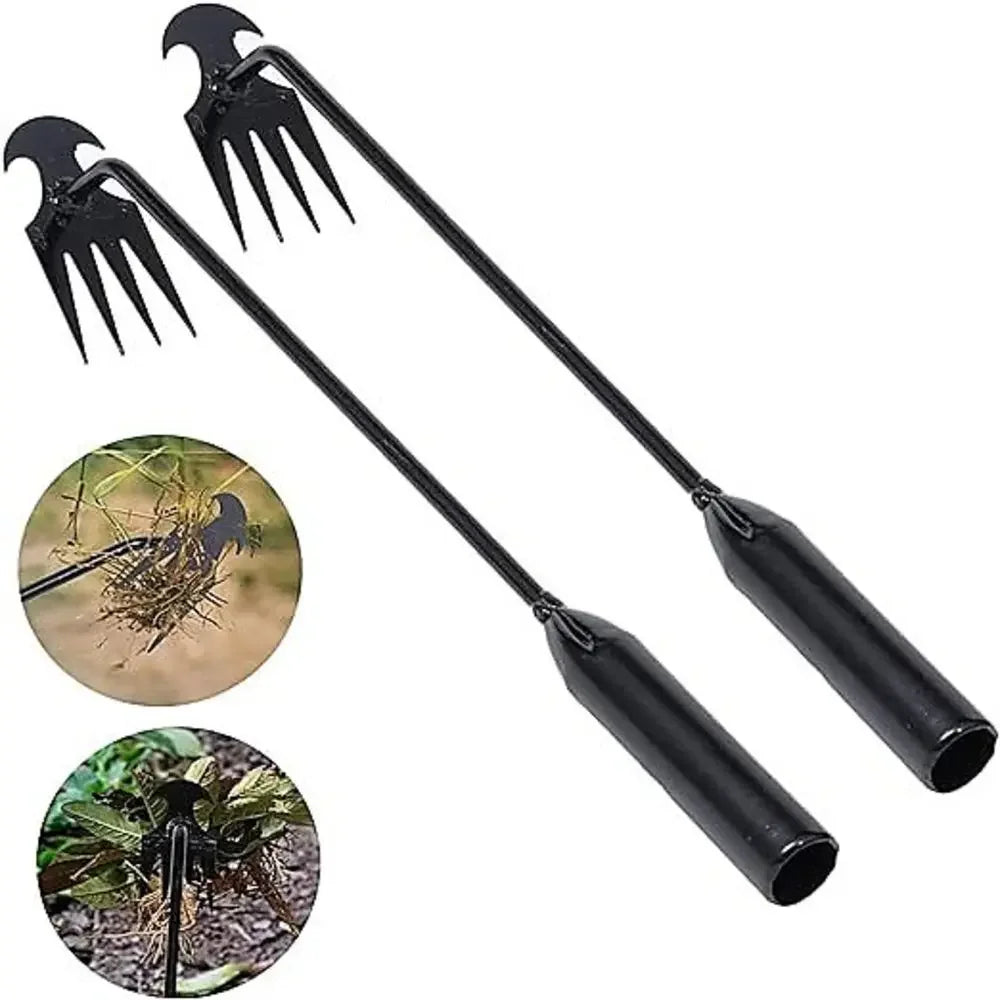 Portable Garden Weeder Tools Agricultural Weeding Grass Pulling Manganese Steel Horticultural 4-Teeth Shovel Vegetable Planting