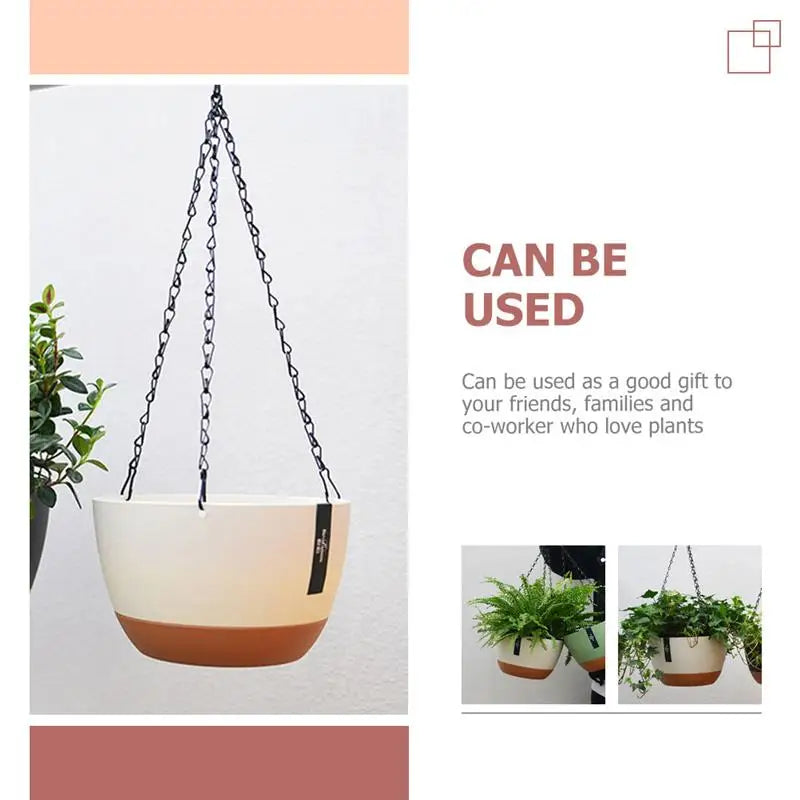 2 Sets Hanging Flower Pot Small Baskets Plants Outdoor Planting Container Planter Storage Flowerpot Holder Plant Hangers