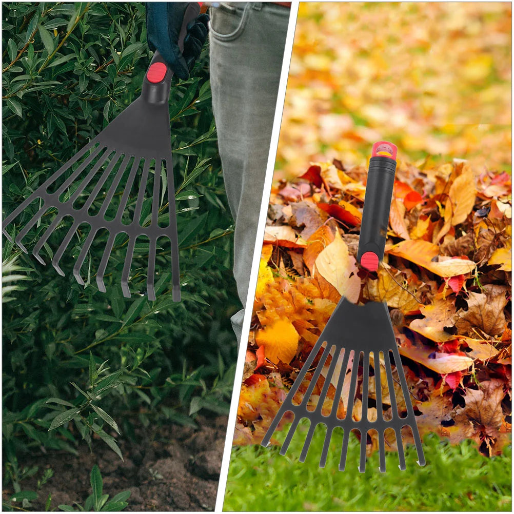 Leaf Rake Plastic Rake Gardening Rake Tool Small Garden Rake with Handle Lawn leveling