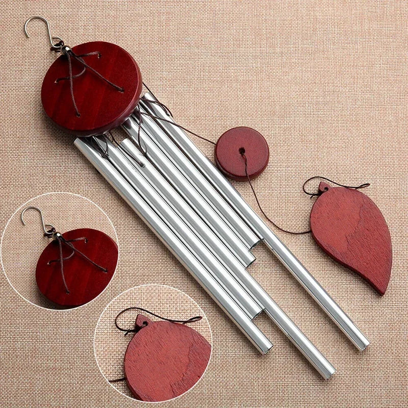 Wooden Retro Wind Chimes Metal Ornaments Outdoor Garden Decoration Gifts Home Creative Ornaments Hanging Wind Chimes