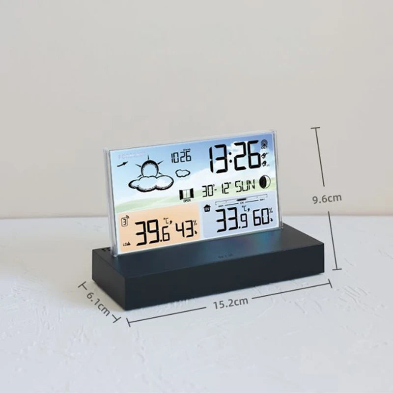 Multifunctional Digital Weather Station Weather Forecast Alarm Clock Indoor Outdoor Temperature Sensor Humidity Meter Calendar