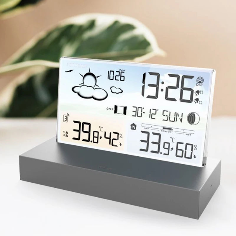 Multifunctional Digital Weather Station Weather Forecast Alarm Clock Indoor Outdoor Temperature Sensor Humidity Meter Calendar