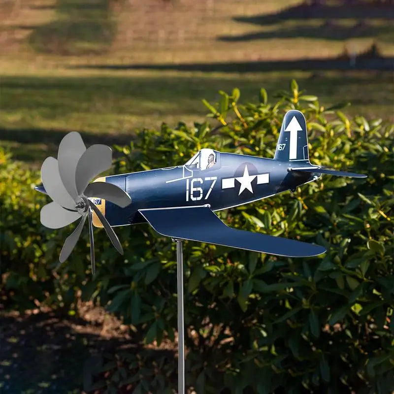 Aircraft wind vane metal stainless steel wind vane garden ornament patio windmill garden patio decorations Wind Detection