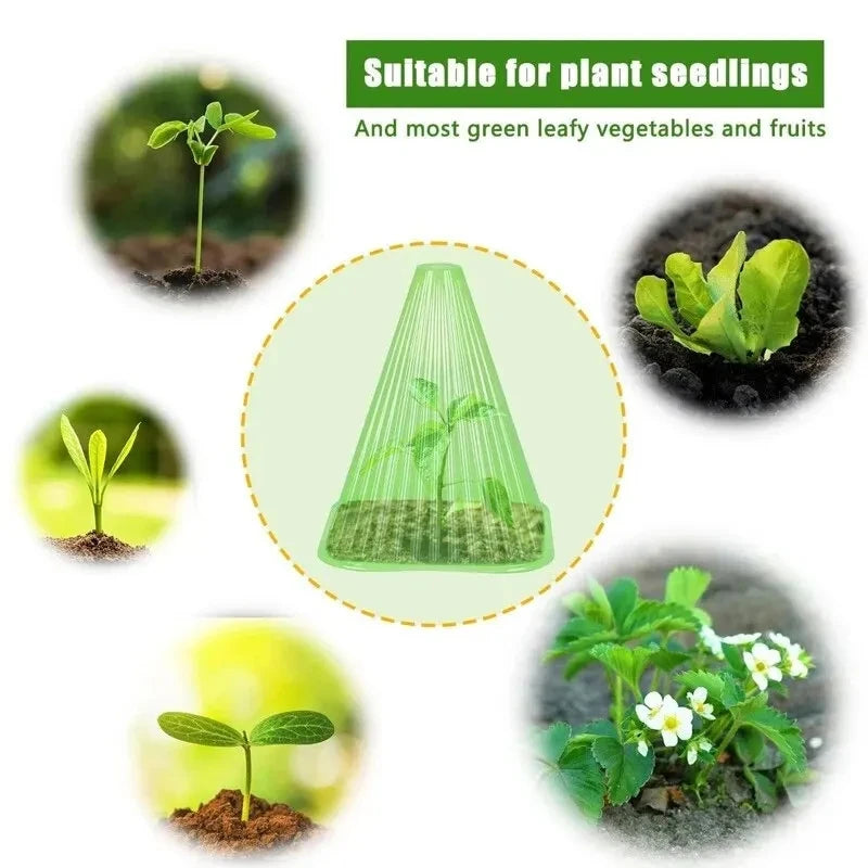 5-10Pcs Growth Box Planting Tent Reusable Square Use Plant Clock Cover To Protect Plants From Bird Frost and Snail Damage Green