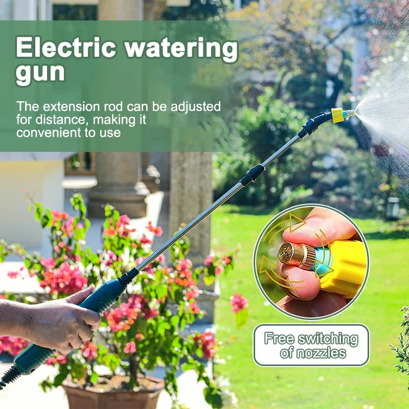 2400mAh Portable Electric Sprayer Wand Irrigation Tool 3 Mist Nozzles Plant High-Pressure Sprinkler Watering Garden Irrigation