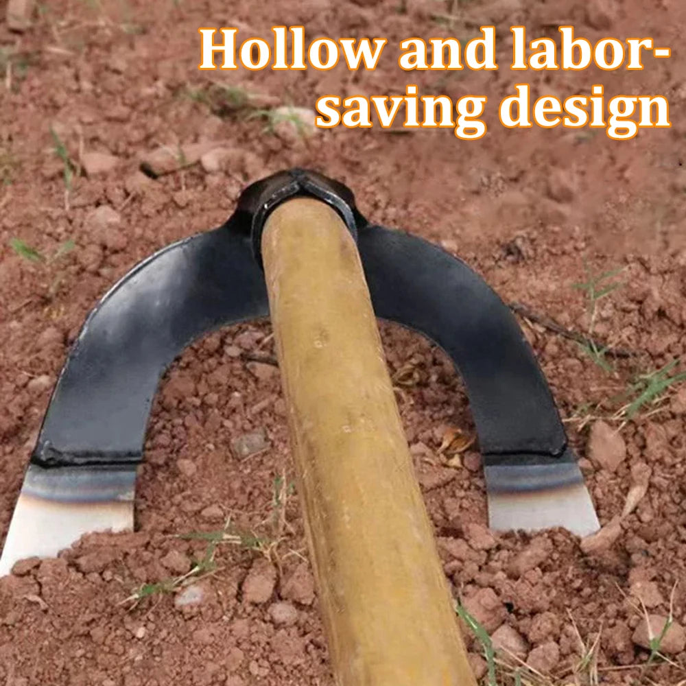 Handheld Hollow Hoe Thickened Manganese Steel Agricultural Weeding Hoe Planting Vegetable Gardening Loosening Soil Weeding Tools