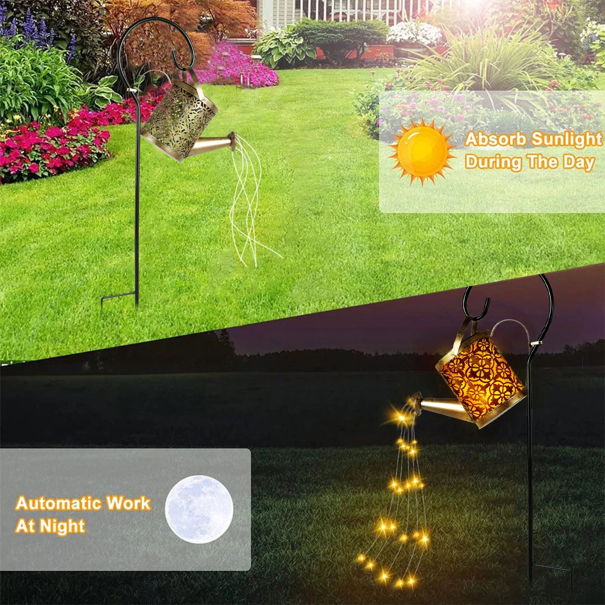 Solar Watering Can Light 36 LED Fairy Lights Waterproof Kettle String Lamp Hanging Solar Lantern Outdoor Garden Decor 2023