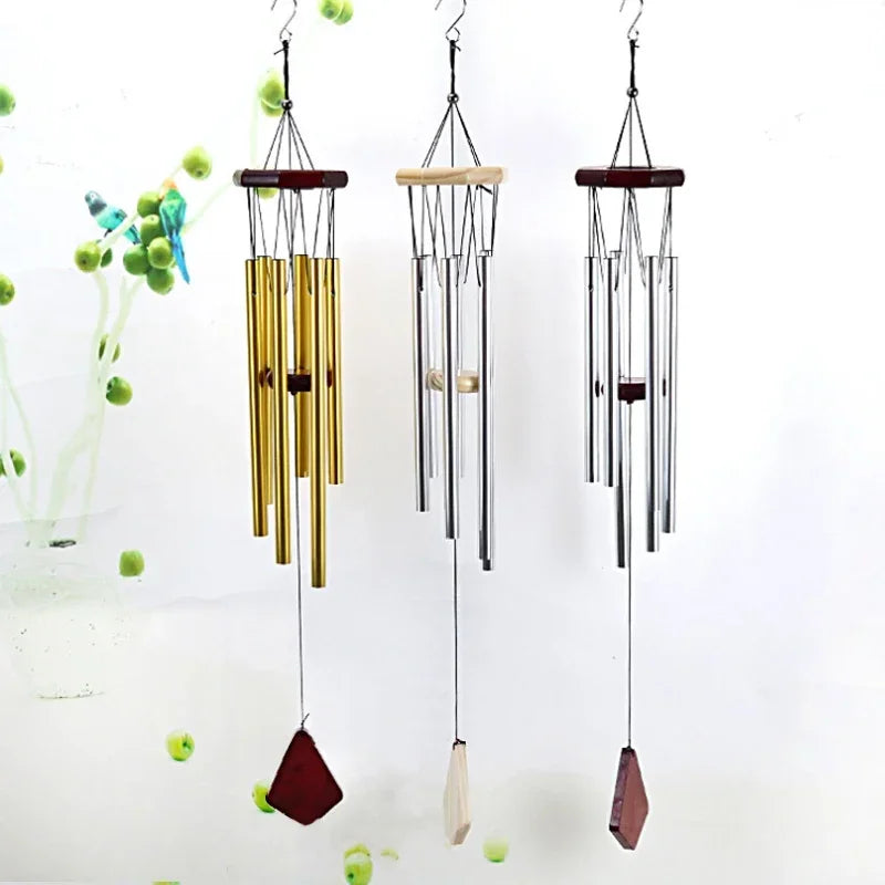 Wooden Retro Wind Chimes Metal Ornaments Outdoor Garden Decoration Gifts Home Creative Ornaments Hanging Wind Chimes