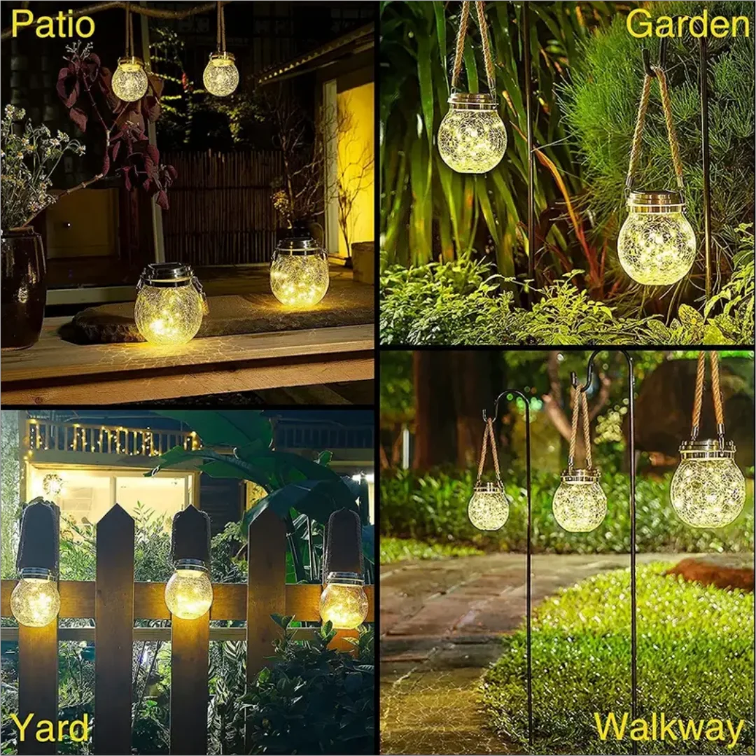 1pc Outdoor solar cracked glass wishing light landscape garden Cracked light waterproof nightlight villa atmosphere lighting