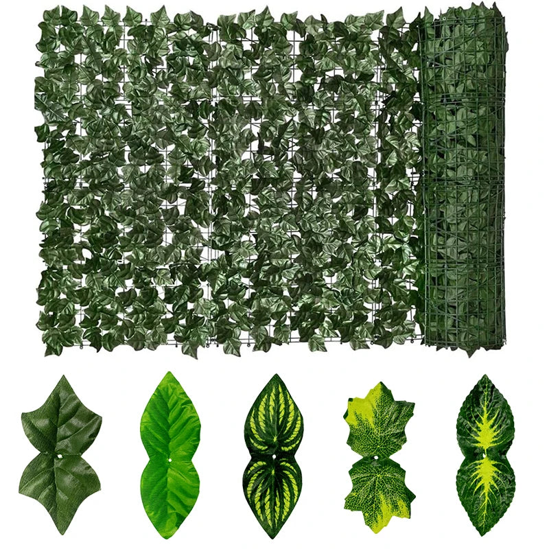 50×500cm Leaf Fence Ivy Privacy Screen Balcony Privacy Garden Leaves Fence Artificial Hedge Apple Leaf Outdoor Fence Decoration