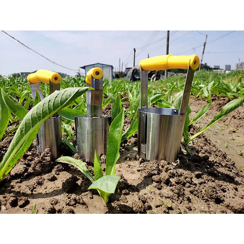 Thickened stainless steel seedling transplanter digging hole sowing seedling tool planting vegetable gardening hole shovel