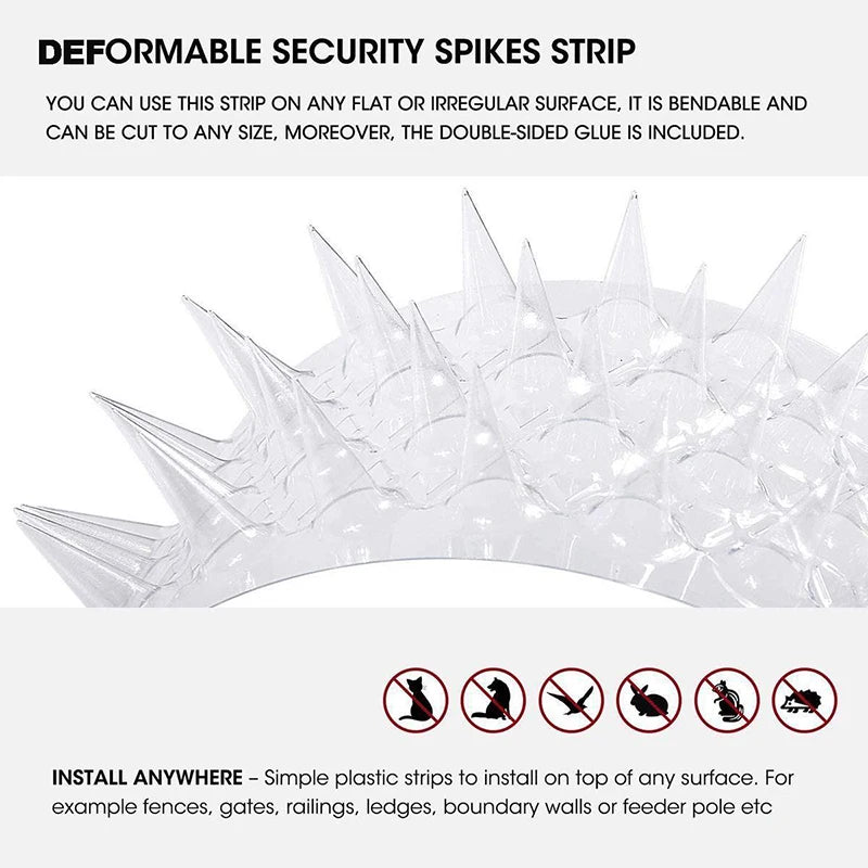 10/20Pcs Spikes Repeller Cat Plastic Bird Repellent Anti Pigeon Anti-bird Squirrel Garden Fences Control Transparent Spikes