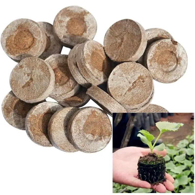 40PCS Grow Seedlings Mud Compress Nutrition Soil Block Planting Earth Gardening Articles for Flowers