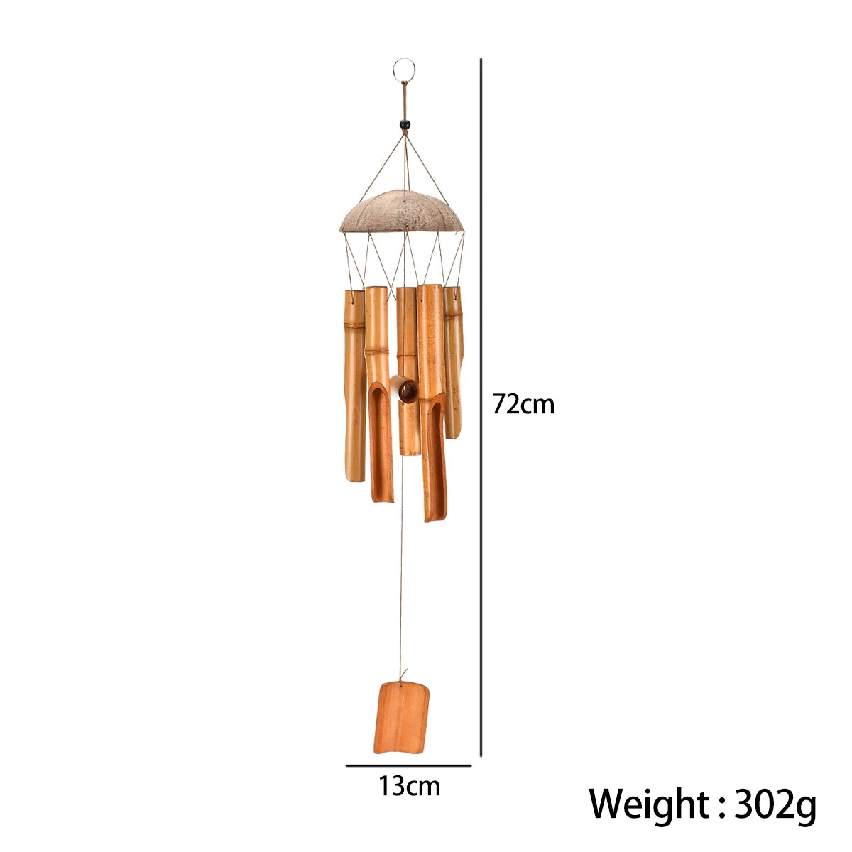 Bamboo Wind Chimes 72cm Windbell Chimes Craft For Outdoor Garden Patio Home Decoration Zen Meditation Vintage Chord Blacony Yard