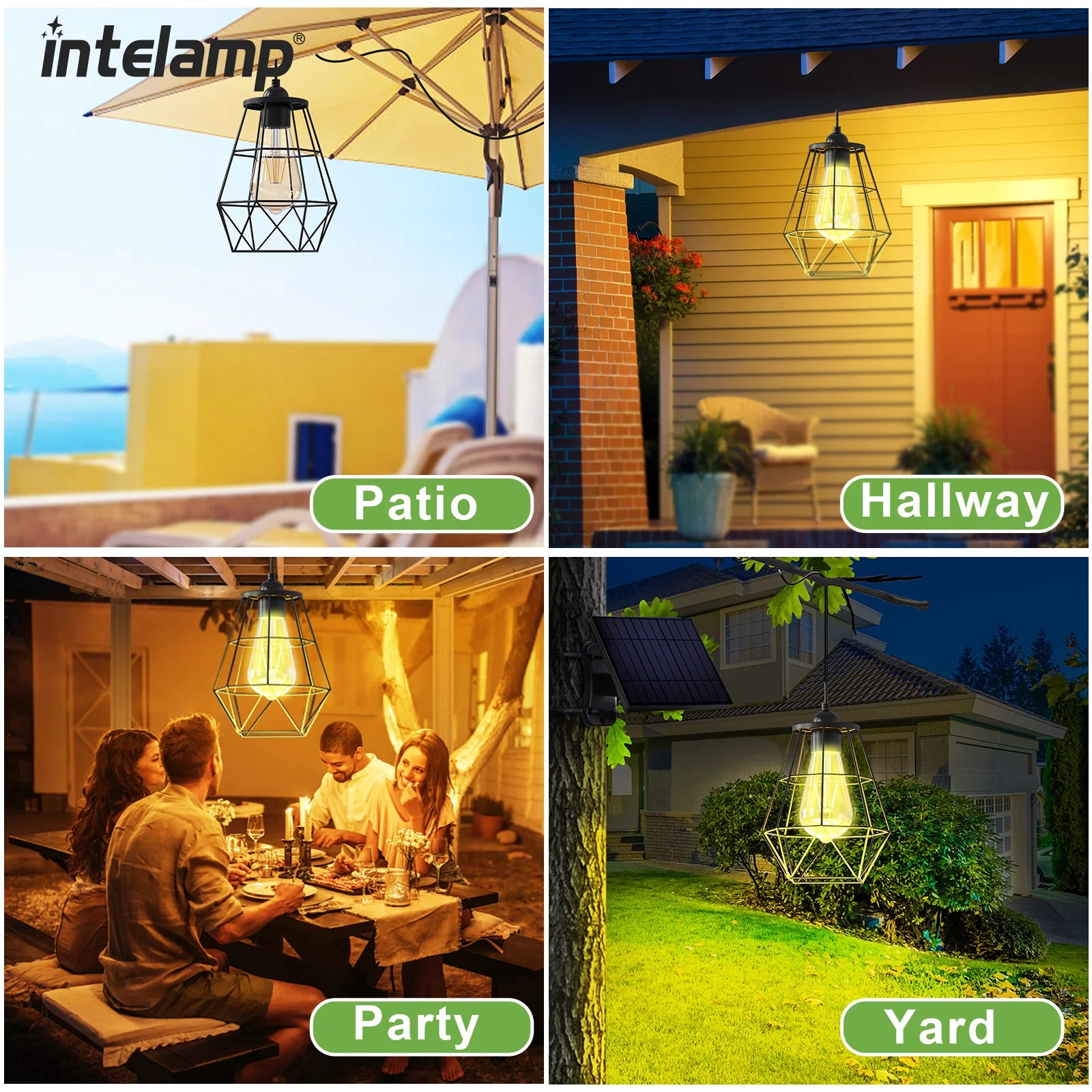 Solar Pendant Lights Indoor and Outdoor Super Bright IP65 Waterproof Solar Shed Lights for Bedroom Living Room Garden Patio