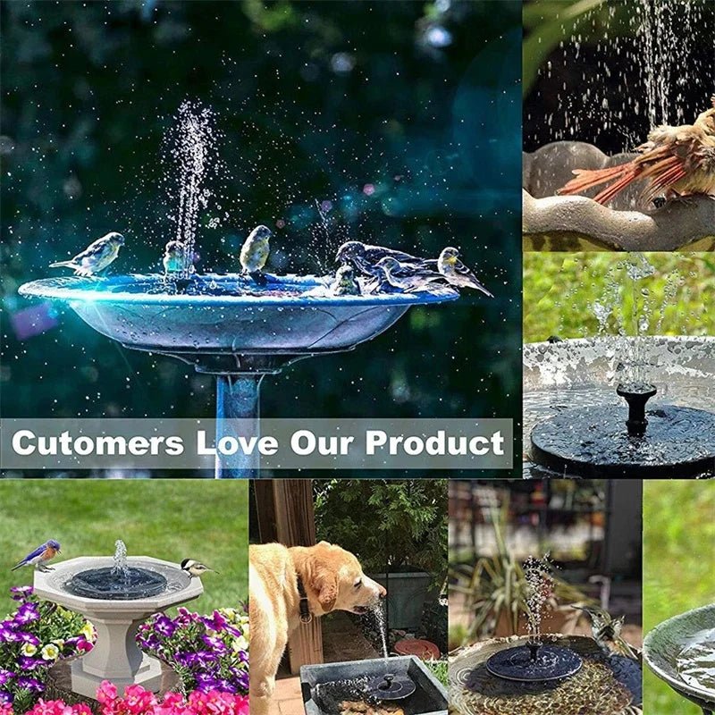 Solar Fountain Pump Energy-saving Plants Watering Kit Colorful Solar Fountain Solar Panel Bird Bath Fountain Outdoor Garden Pool