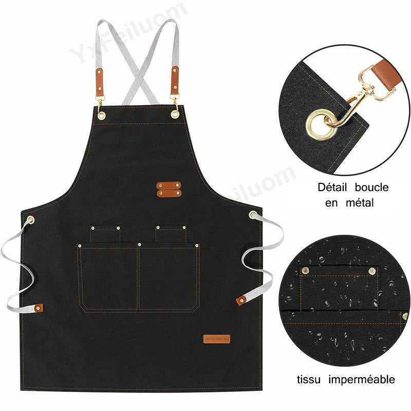 Custom Apron Logo Design Work Waiter Apron Waterproof Bubble Cafe BBQ Shop Nail Salon Man Women`s Kitchen Apron Personalized