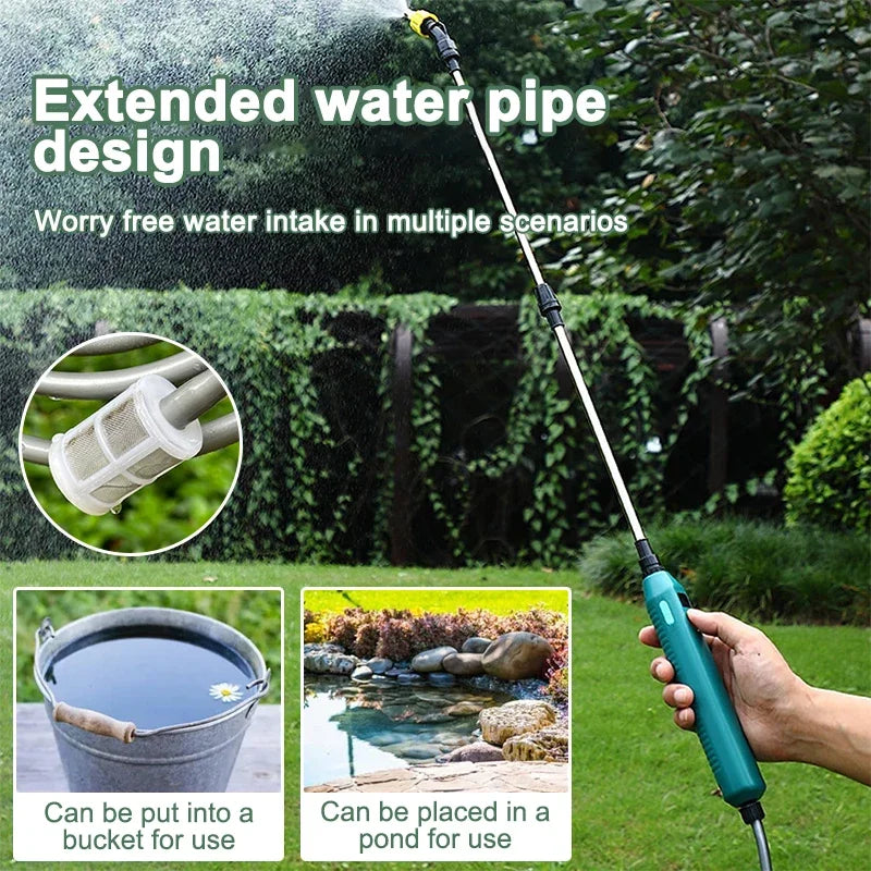 2400mAh Portable Electric Sprayer Wand Irrigation Tool 3 Mist Nozzles Plant High-Pressure Sprinkler Watering Garden Irrigation