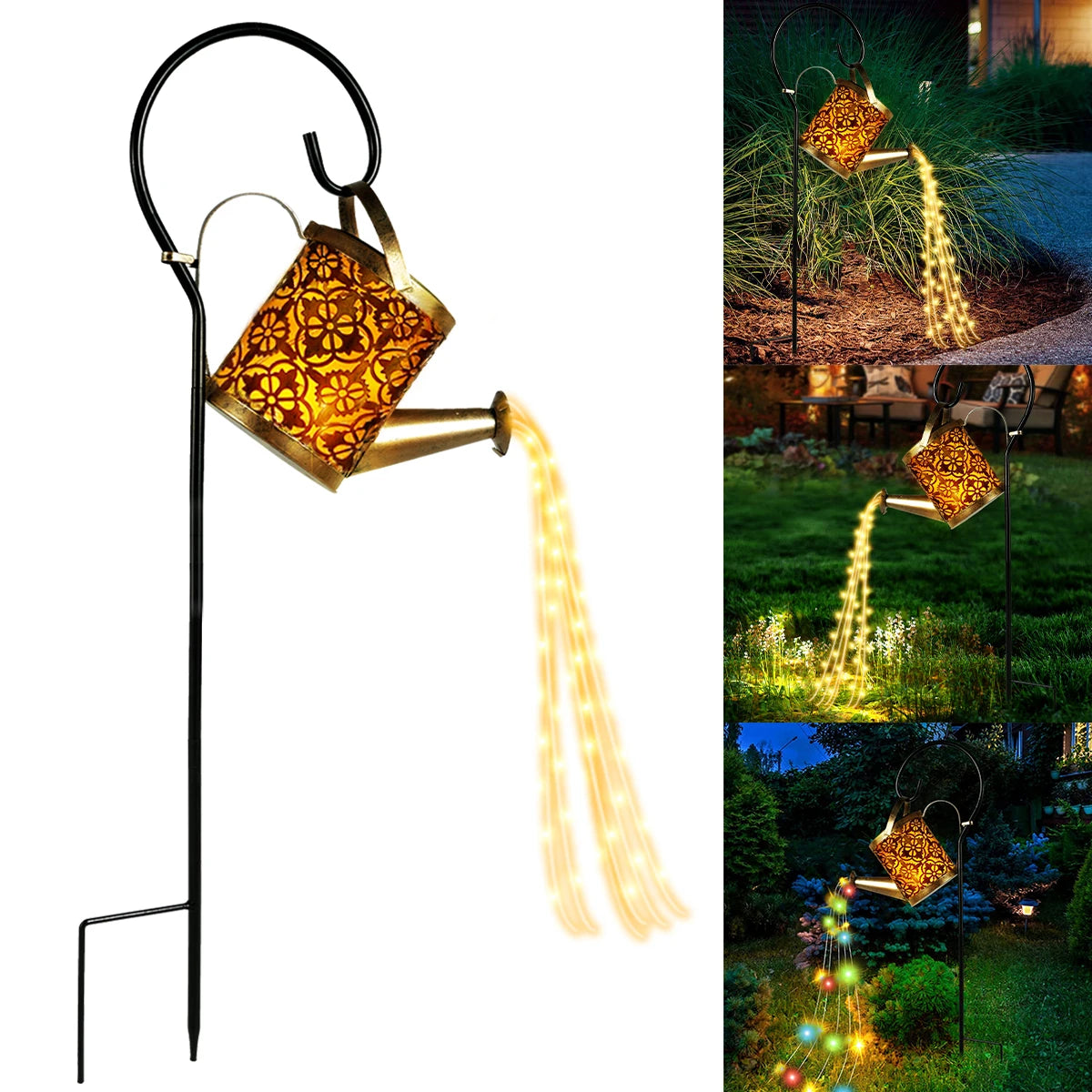 Solar Watering Can Light 36 LED Fairy Lights Waterproof Kettle String Lamp Hanging Solar Lantern Outdoor Garden Decor 2023