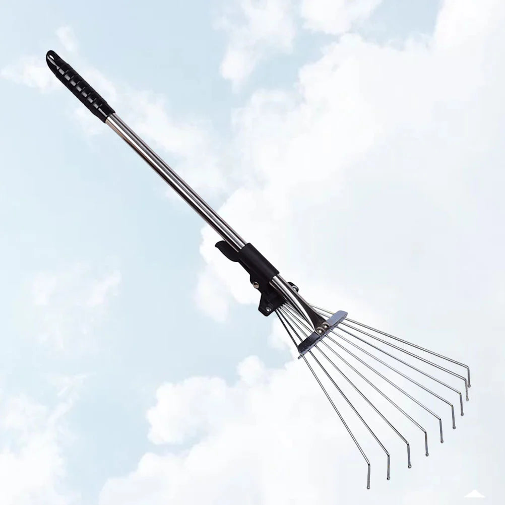 Retractable Leaf Rake Practical Steel Wire Cleaning Garden Tools for Deciduous Grass