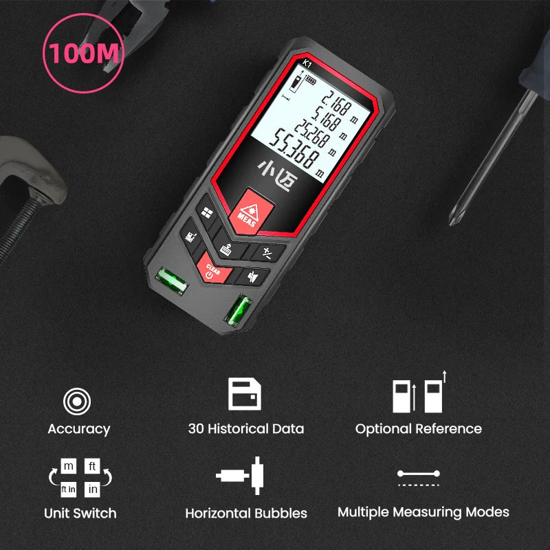 Mileseey Laser Distance Meter Electronic Roulette Laser Digital Tape Rangefinder Trena Metro Laser Range Finder  Measuring Tape