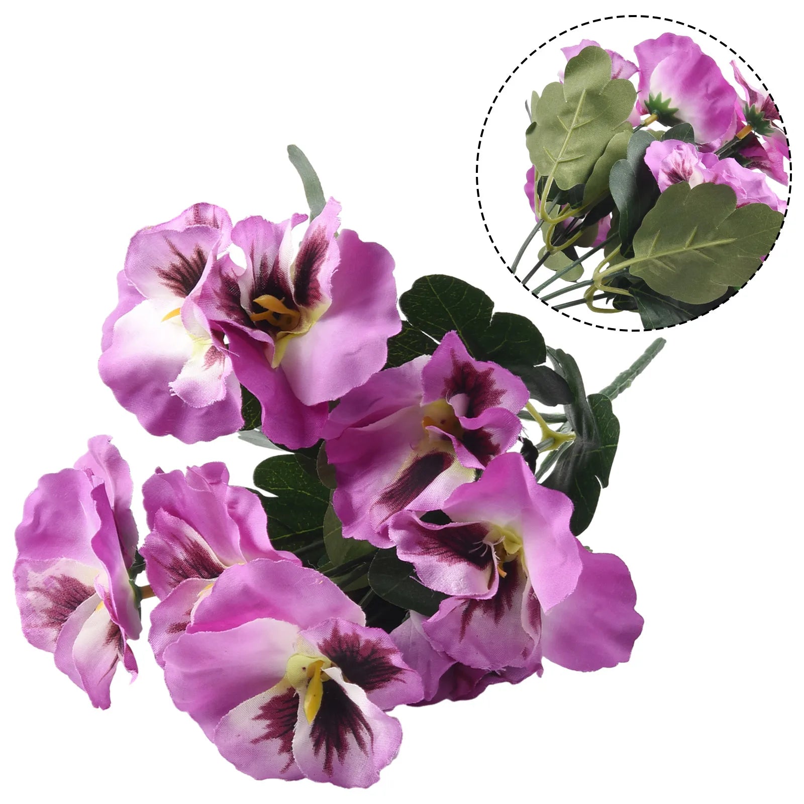 10 Heads Pansy Fake Flower 26cm Bouquet For Wedding Party Home Plant Bunch