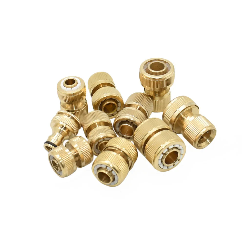 1/2'' 3/4'' 5/8" 1'' Brass Tap Quick Connecter 16mm 20mm Copper Hose Coupling Adapter Garden Watering Gun Water Stop Fittings