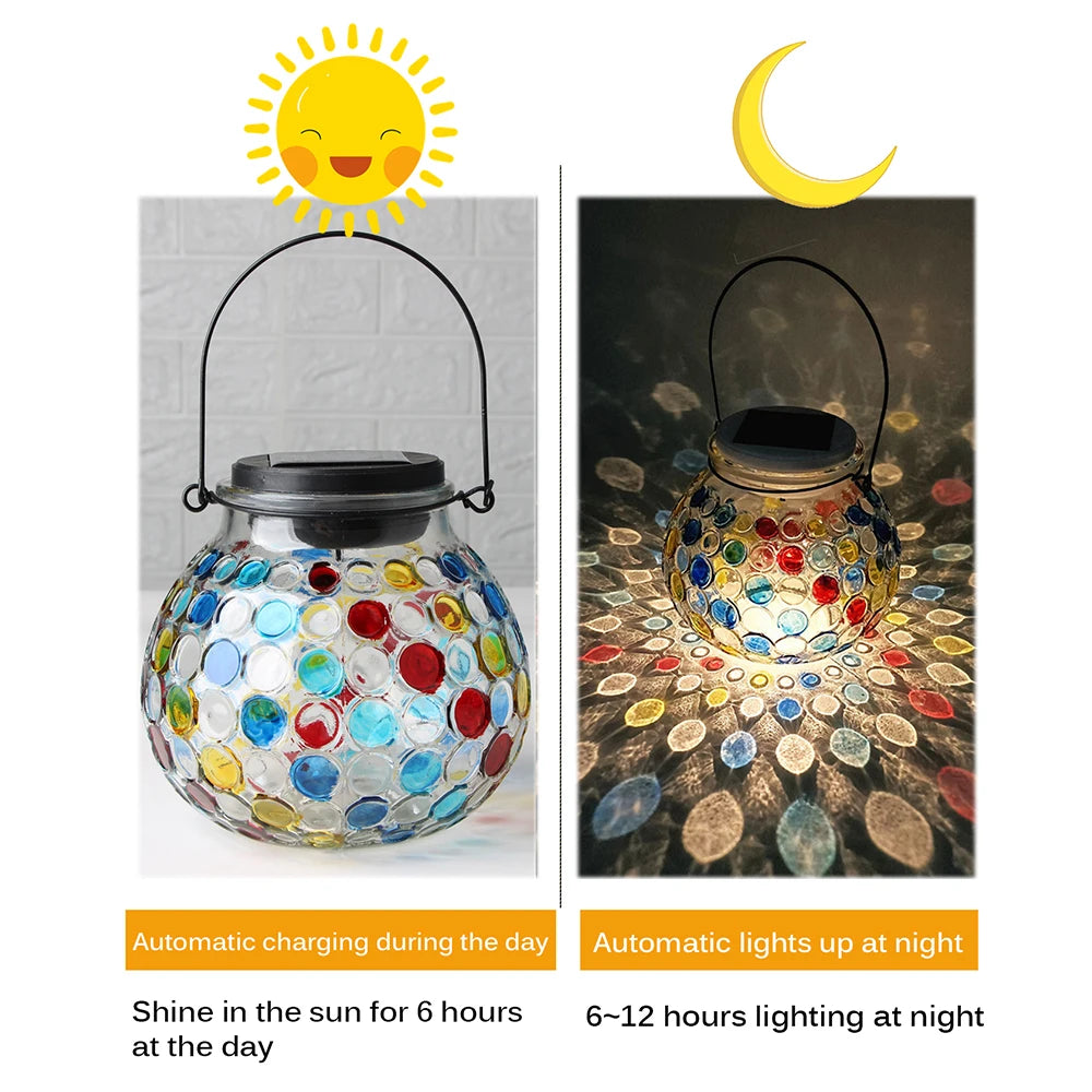 LED Solar Lights Outdoor Solar Glass Bottle Jar Table Lamp Pendant Solar Night Light For Garden Party Camping Terrace Yard Decor