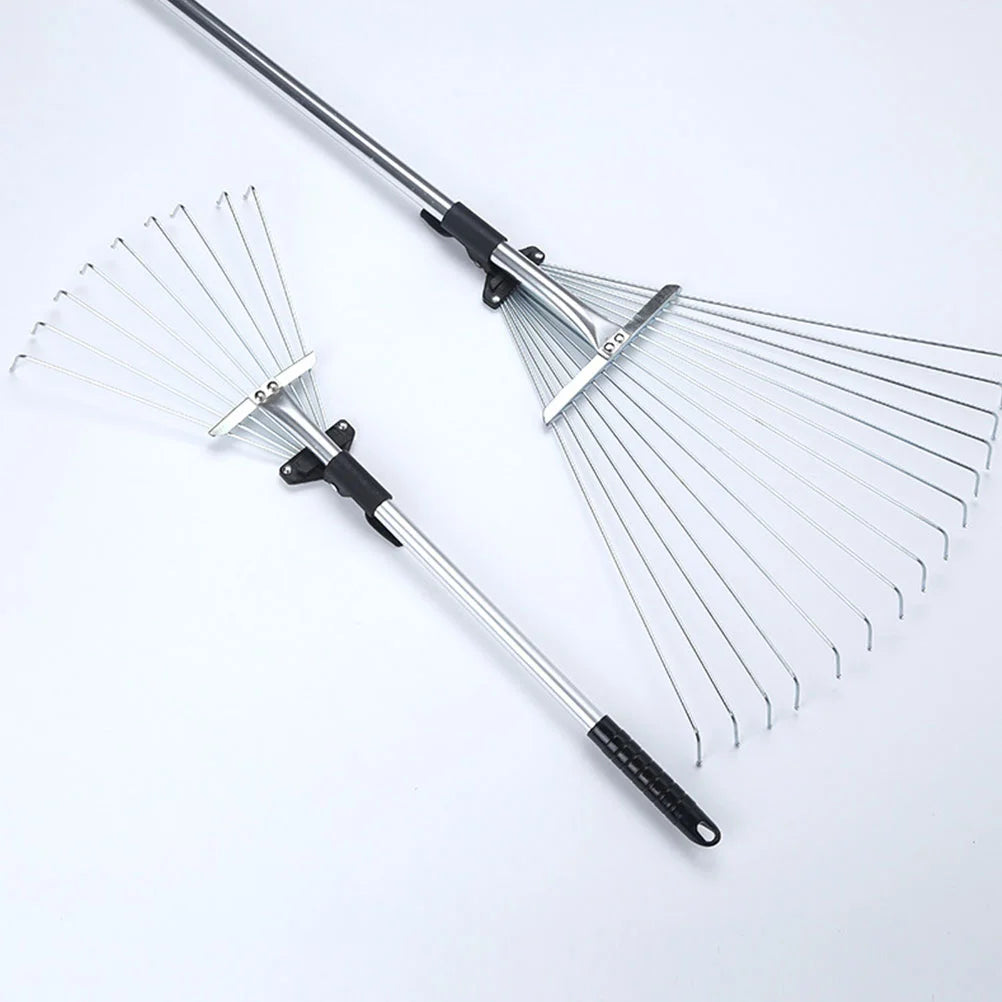 Retractable Leaf Rake Practical Steel Wire Cleaning Garden Tools for Deciduous Grass