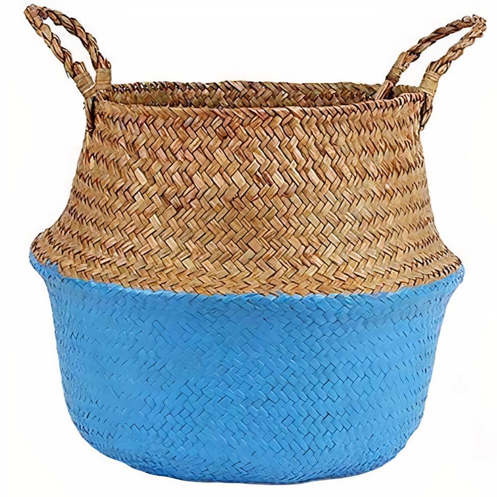 Cache Pot Osier Bleu