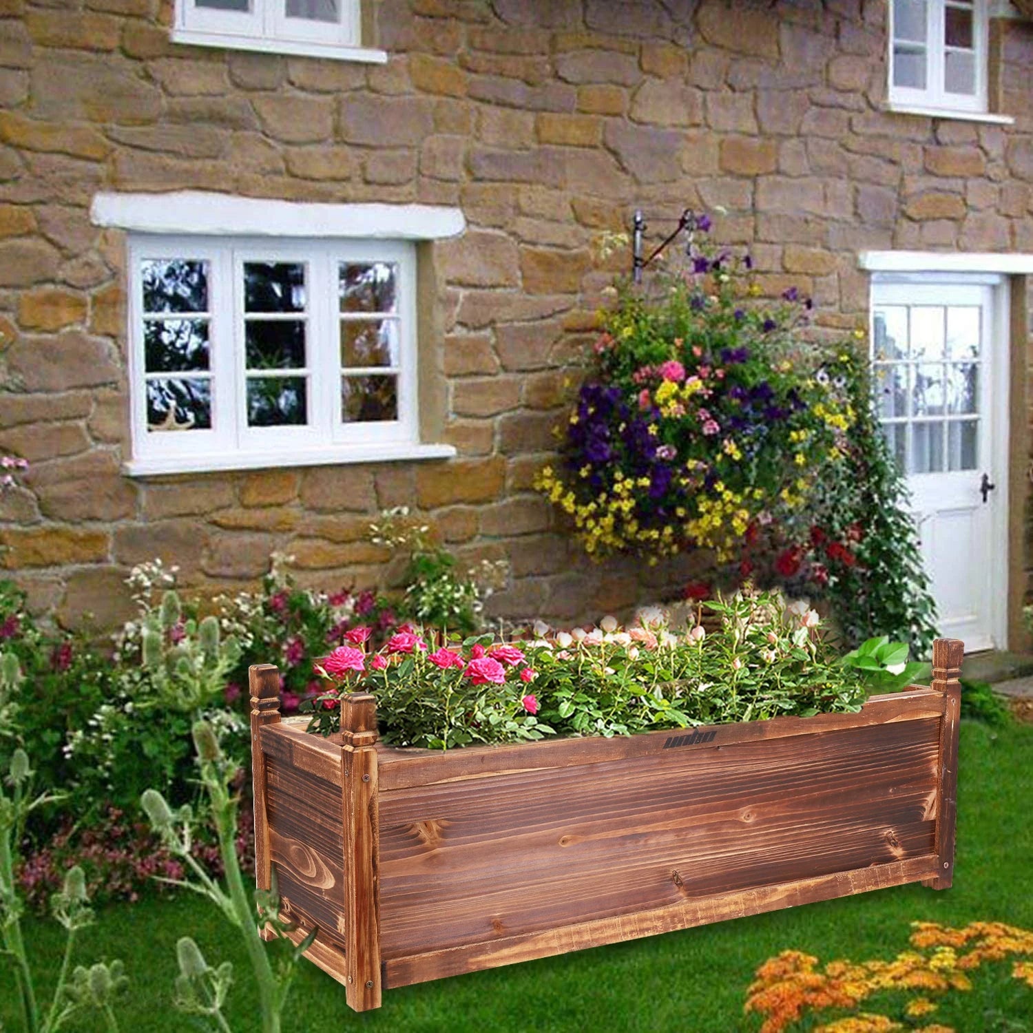 Jardinière Bois de Style Pastoral avec Pieds