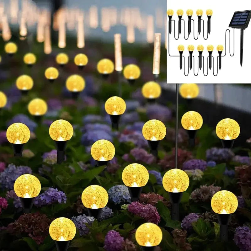 Set de 10 Lampes Solaires Effet Bulle pour Jardin