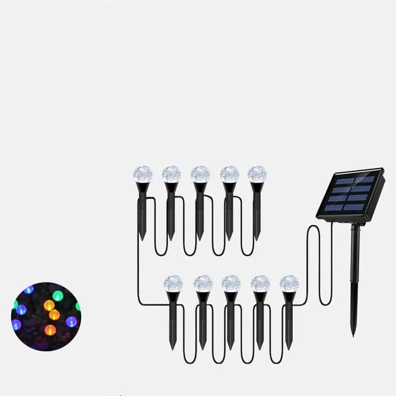 Set de 10 Lampes Solaires Effet Bulle pour Jardin