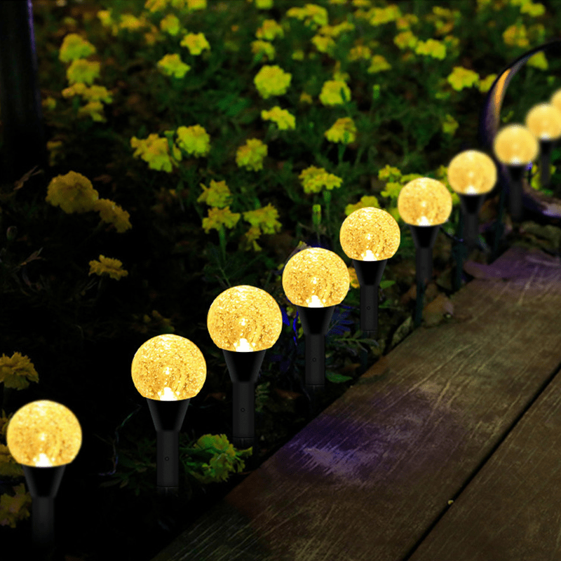 Set de 10 Lampes Solaires Effet Bulle pour Jardin